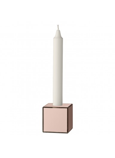 SPECULUM ozdobny świecznik różowy sześcian 6cm